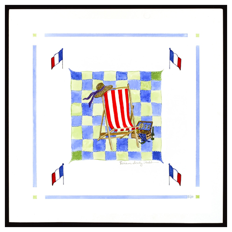 Folding Chair w/ Hat and Picnic Basket