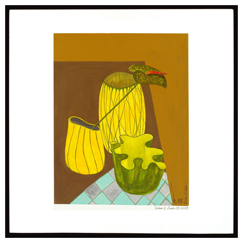 Three Vases in Green