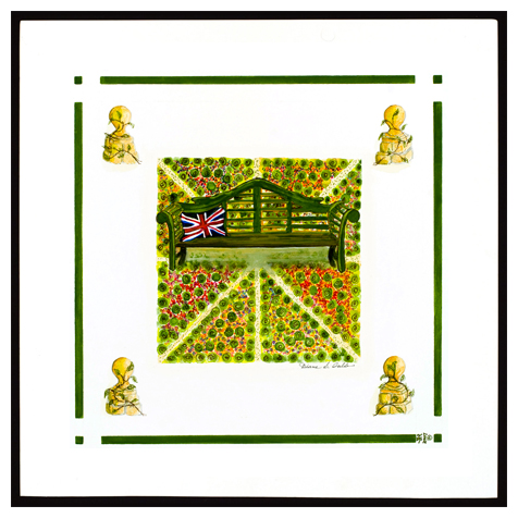 Lutyens Garden Bench w/ Cushion